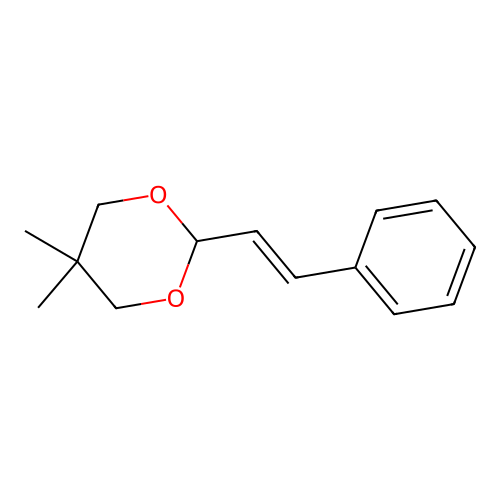 5,5-dimethyl-2-[(E)-2-phenylethenyl]-1,3-dioxane structure