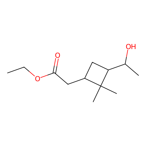 Ethyl 2-[3-(1-hydroxyethyl)-2,2-dimethylcyclobutyl]acetate structure