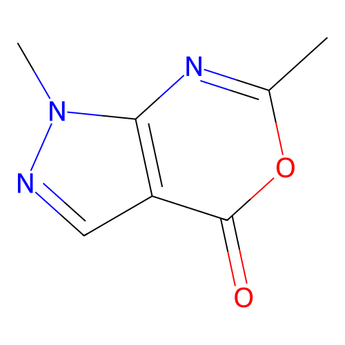pyrazolo(3,4-d)(1,3)oxazin-4(1H)-one, 1,6-dimethyl- structure