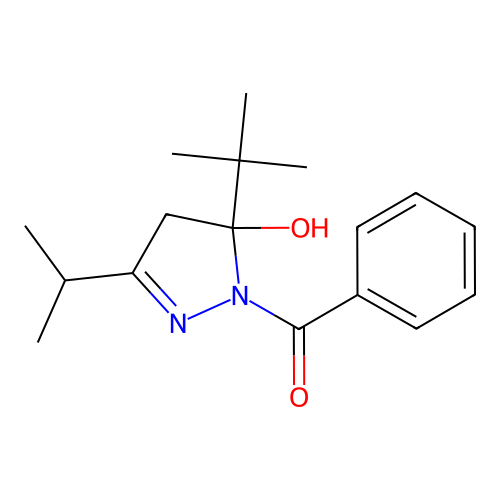 (5-tert-butyl-5-hydroxy-3-propan-2-yl-4H-pyrazol-1-yl)-phenylmethanone structure