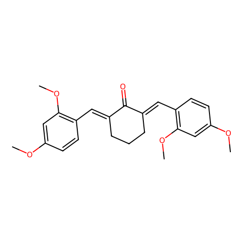 Cyclohexanone, 2,6-bis[(2,4-dimethoxyphenyl)methylene]- structure