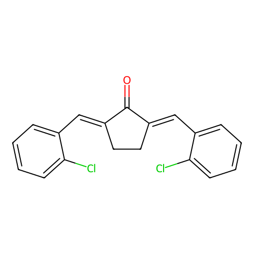 Cyclopentanone, 2,5-bis[(2-chlorophenyl)methylene]- structure