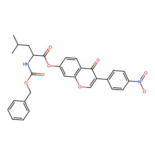 [3-(4-Nitrophenyl)-4-oxo-chromen-7-yl] 4-methyl-2-phenylmethoxycarbonylamino-pentanoate structure