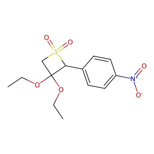 3,3-二乙氧基-2-(4-硝基苯基)硫杂环丁烷1,1-二氧化物 structure