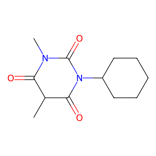 2,4,6(1H,3H,5H)-Pyrimidinetrione, 1-cyclohexyl-3,5-dimethyl- structure