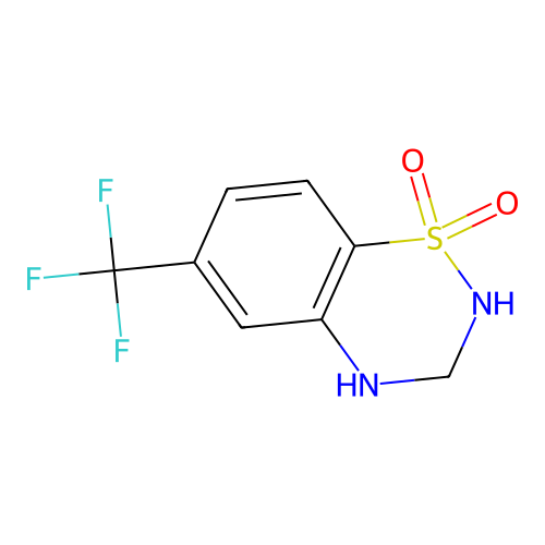 6-(Trifluoromethyl)-3,4-dihydro-2H-1,2,4-benzothiadiazine 1,1-dioxide structure