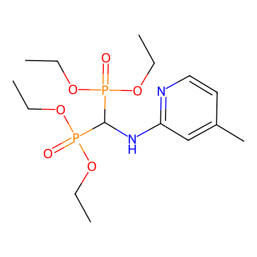 N-(2-(4-picolyl)) aminomethylene bisphosphonate (tetraethyl ester) structure