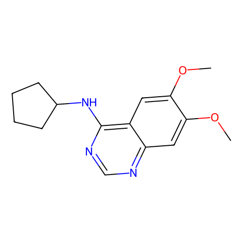 N-cyclopentyl-6,7-dimethoxyquinazolin-4-amine structure