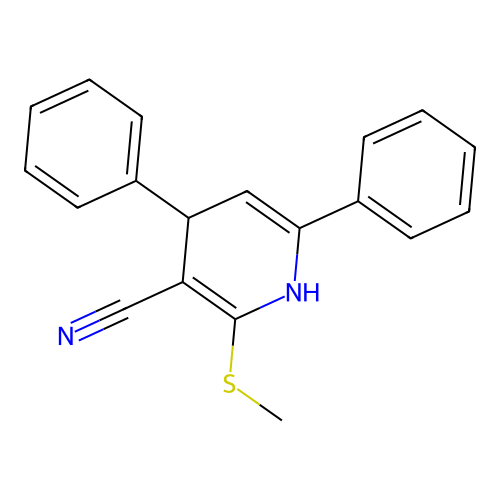 2-Methylsulfanyl-4,6-diphenyl-1,4-dihydropyridine-3-carbonitrile structure