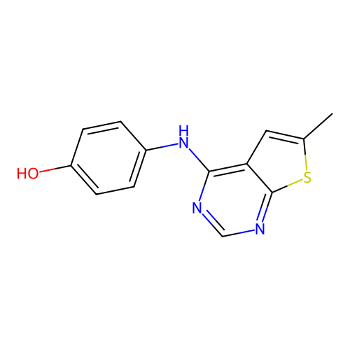 4-((6-Methylthieno[2,3-d]pyrimidin-4-yl)amino)phenol structure