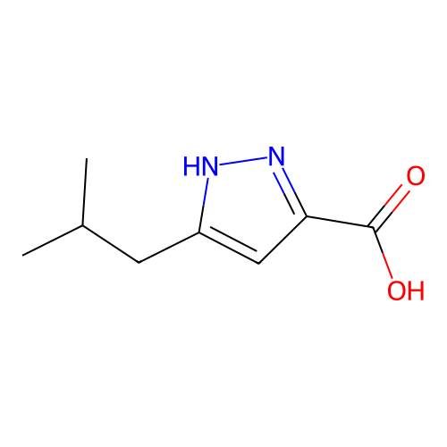 3-(2-methylpropyl)-1H-pyrazole-5-carboxylic acid structure