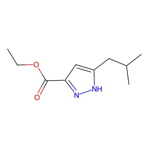 ethyl 3-isobutyl-1H-pyrazole-5-carboxylate structure