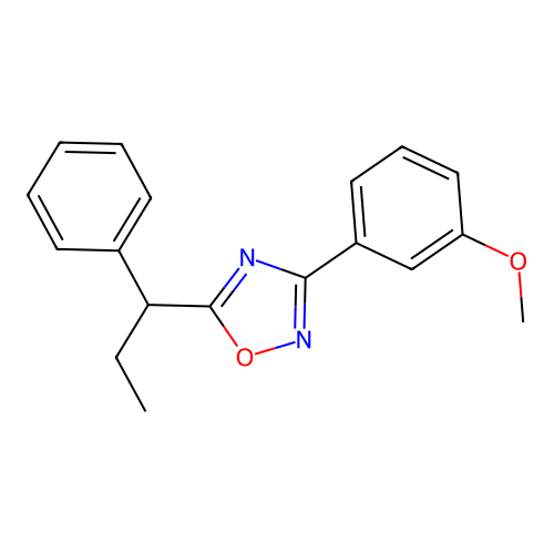 3-(3-Methoxyphenyl)-5-(1-phenylpropyl)-1,2,4-oxadiazole structure
