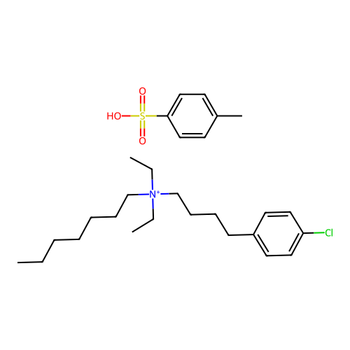 4-(4-Chlorophenyl)butyl-diethyl-heptylazanium;4-methylbenzenesulfonic acid structure
