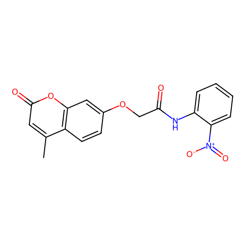 2-(4-methyl-2-oxochromen-7-yl)oxy-N-(2-nitrophenyl)acetamide structure