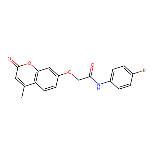 N-(4-bromophenyl)-2-(4-methyl-2-oxochromen-7-yl)oxyacetamide structure