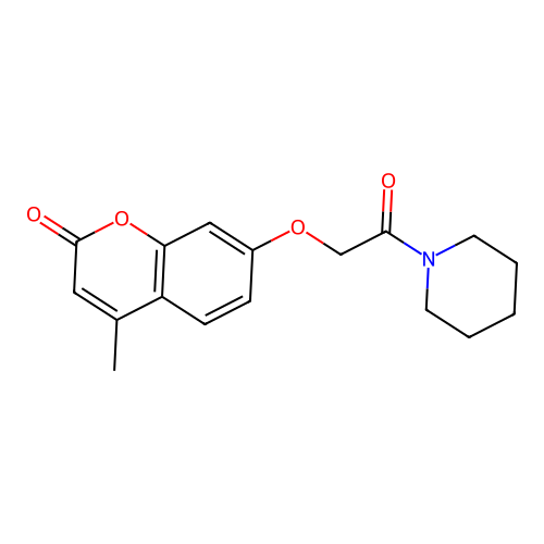 Piperidine, 1-[[(4-methyl-2-oxo-2H-1-benzopyran-7-yl)oxy]acetyl]- structure