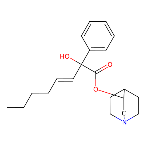 3-Octenoic acid, 2-hydroxy-2-phenyl-, 3-quinuclidinyl ester structure