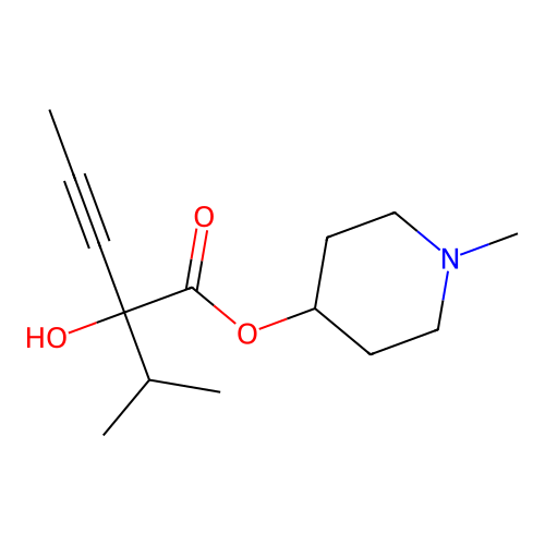 3-Pentynoic acid, 2-hydroxy-2-isopropyl-, 1-methyl-4-piperidyl ester structure
