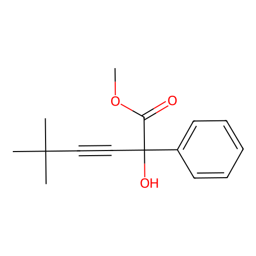 Methyl 2-hydroxy-5,5-dimethyl-2-phenylhex-3-ynoate structure