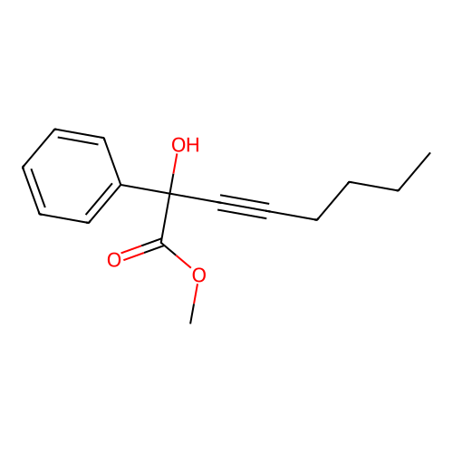 Methyl 2-hydroxy-2-phenyloct-3-ynoate structure