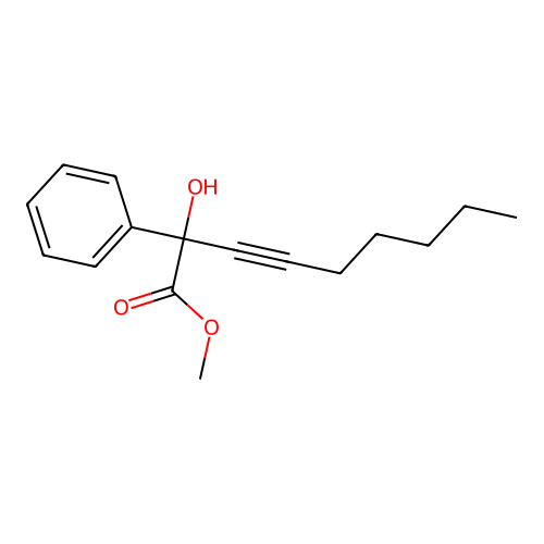 Methyl 2-hydroxy-2-phenylnon-3-ynoate structure