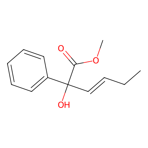 Methyl 2-hydroxy-2-phenylhex-3-enoate structure