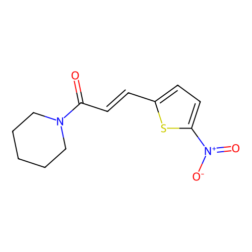 3-(5-Nitrothiophen-2-yl)-1-piperidin-1-ylprop-2-en-1-one structure