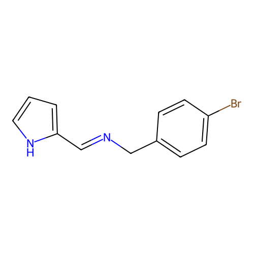 N-[(4-bromophenyl)methyl]-1-(1H-pyrrol-2-yl)methanimine structure