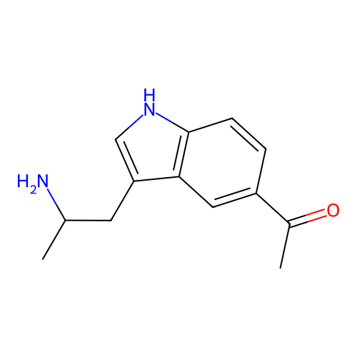 1-[3-(2-aminopropyl)-1H-indol-5-yl]ethanone structure