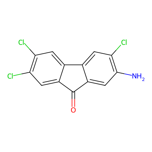 2-amino-3,6,7-trichloro-9H-fluoren-9-one structure