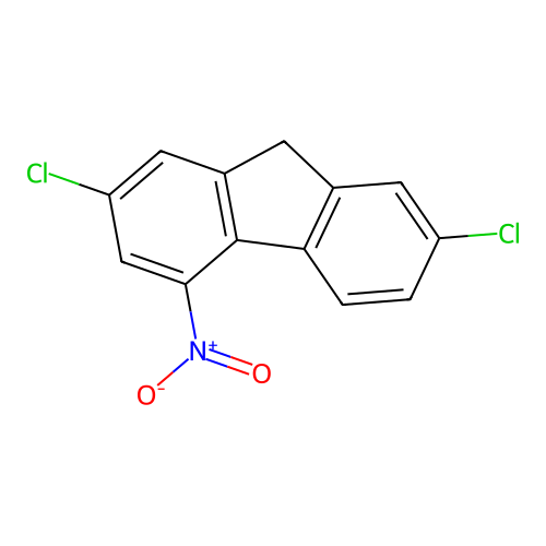 2,7-dichloro-4-nitro-9H-fluorene structure