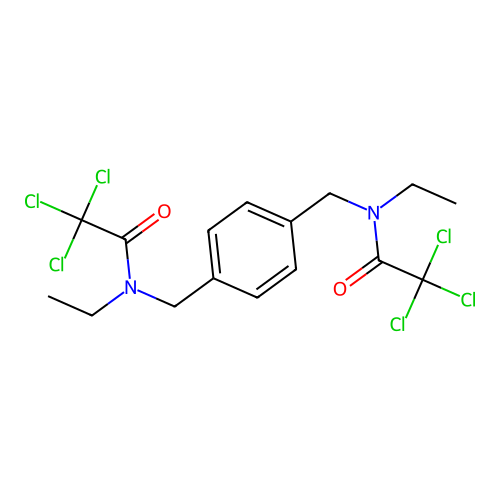 alpha,alpha'-Bis-(ethyl-trichloracetyl-amino)-p-xylol structure