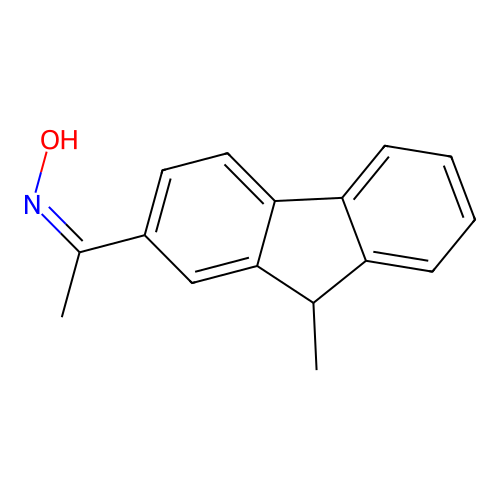 (NZ)-N-[1-(9-methyl-9H-fluoren-2-yl)ethylidene]hydroxylamine structure