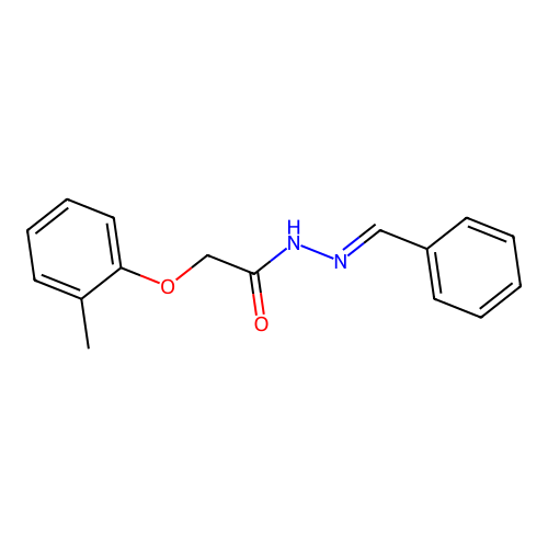 N-(亚苄基氨基)-2-(2-甲基苯氧基)乙酰胺 structure
