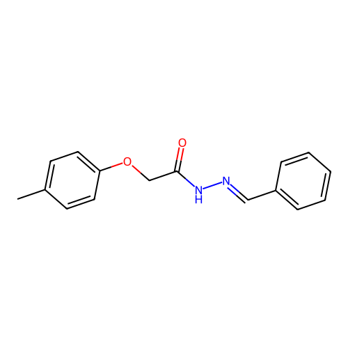 N-(benzylideneamino)-2-(4-methylphenoxy)acetamide structure