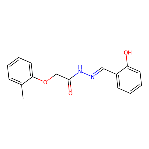 N-[(2-hydroxyphenyl)methylideneamino]-2-(2-methylphenoxy)acetamide structure