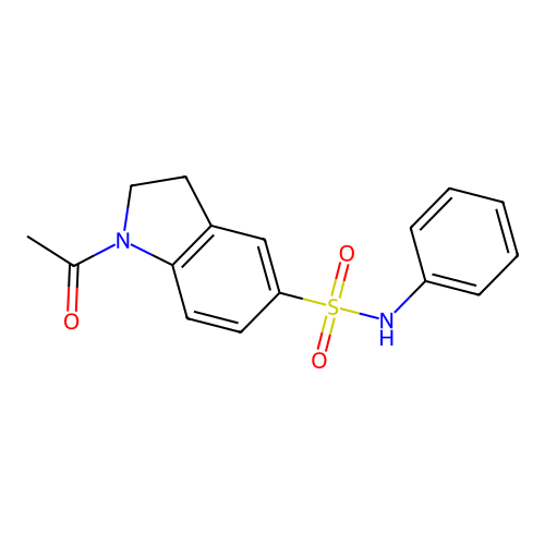 1-acetyl-N-phenyl-2,3-dihydroindole-5-sulfonamide structure