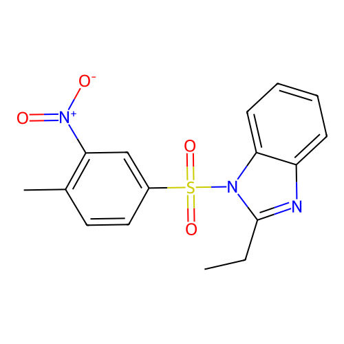 2-Ethyl-1-(4-methyl-3-nitrophenyl)sulfonylbenzimidazole structure