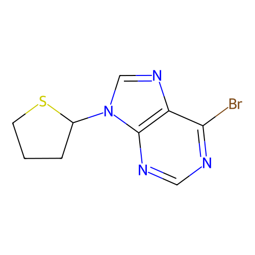 6-Bromo-9-tetrahydro-2-thienyl-9H-purine structure