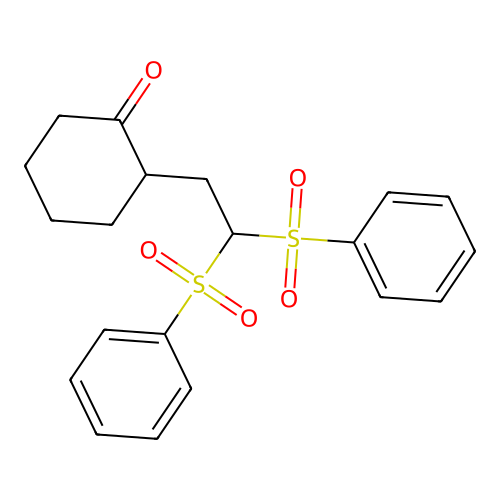 Cyclohexanone, 2-[2,2-bis(phenylsulfonyl)ethyl]- structure