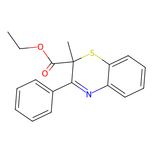 2H-1,4-Benzothiazine-2-carboxylic acid, 2-methyl-3-phenyl-, ethyl ester structure
