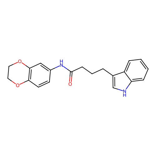N-(2,3-dihydro-1,4-benzodioxin-6-yl)-4-(1H-indol-3-yl)butanamide structure