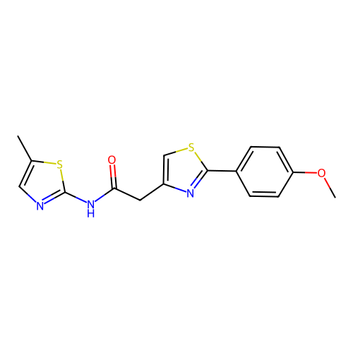2-[2-(4-methoxyphenyl)-1,3-thiazol-4-yl]-N-(5-methyl-1,3-thiazol-2-yl)acetamide structure