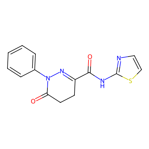 6-oxo-1-phenyl-N-(1,3-thiazol-2-yl)-1,4,5,6-tetrahydropyridazine-3-carboxamide structure