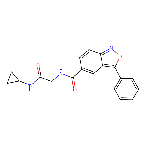 N-[2-(cyclopropylamino)-2-oxoethyl]-3-phenyl-2,1-benzoxazole-5-carboxamide structure