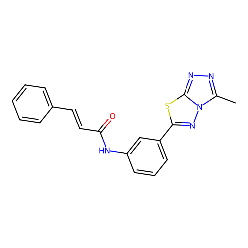 N-(3-(3-methyl-[1,2,4]triazolo[3,4-b][1,3,4]thiadiazol-6-yl)phenyl)cinnamamide structure