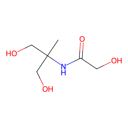 2-hydroxy-N-[2-hydroxy-1-(hydroxymethyl)-1-methyl-ethyl]acetamide structure