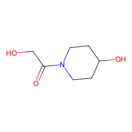 2-Hydroxy-1-(4-hydroxy-1-piperidyl)ethanone structure