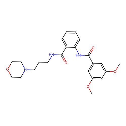 3,5-dimethoxy-N-[2-(3-morpholin-4-ylpropylcarbamoyl)phenyl]benzamide structure